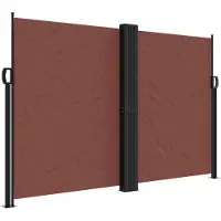 vidaXL Marquise latérale extensible brun 160x1200 cm