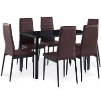 vidaXL Ensemble de salle à manger 7 pièces brun