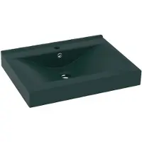 vidaXL WASHBAIN avec TAP -Trou 60x46 cm Céramique Mat Vert foncé