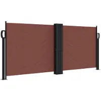 vidaXL Marquise latérale extensible brun 100x600 cm