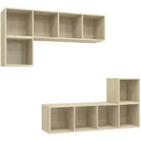 vidaXL Ensemble de 4 meubles TV en bois composite chêne Sonoma