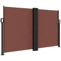 vidaXL Marquise latérale extensible brun 140x1200 cm