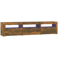 vidaXL Armoire TV avec lampes LED chêne fumé 180x35x40 cm