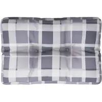 vidaXL Coussin de palette motif à carreaux gris 50x40x12 cm tissu