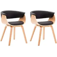 vidaXL Chaise de salle à manger 2 pcs. noir bois courbé et similicuir