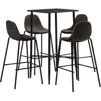 vidaXL Ensemble de bar 5 pièces tissu gris foncé
