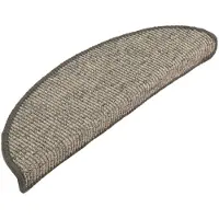 vidaXL Tapis d'escalier 15 pièces 56 x 17 x 3 cm Beige et gris Demi-rond