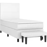 vidaXL Lit boxspring avec matelas blanc 90x200 cm similicuir