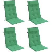 vidaXL Coussins de chaise à dossier haut lot de 4 vert tissu oxford