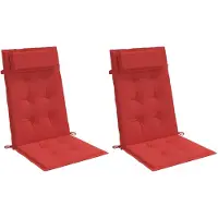 vidaXL Coussins de chaise à dossier haut lot de 2 rouge tissu oxford