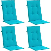 vidaXL Coussins de chaise à dossier haut lot de 4 turquoise tissu