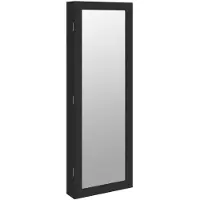 vidaXL Armoire à bijoux avec miroir mural noir 37,5x10x106 cm