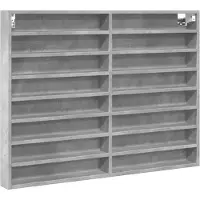 vidaXL Armoire à vitrine gris béton 100x8,5x75 cm bois d’ingénierie