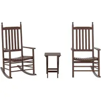 vidaXL Chaises à bascule lot de 2 table pliable marron massif peuplier