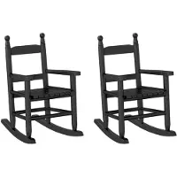 vidaXL Chaises à bascule enfants lot de 2 noir bois de peuplier massif