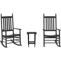 vidaXL Chaises à bascule lot de 2 table pliable noir massif peuplier