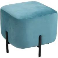 HOMCOM Tabouret de salon rembourré polyester acier turquoise 838-118