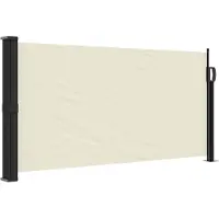 vidaXL Marquise latérale extensible Crème 100x500 cm