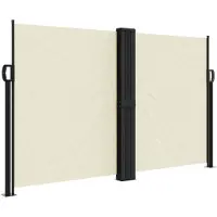 vidaXL Marquise latérale extensible Crème 140x1000 cm