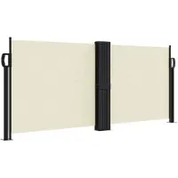 vidaXL Marquise latérale extensible Crème 100x1000 cm