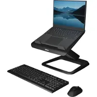 Fellowes Support pour ordinateur portable Hana LT, pour 1 ordinateur portable jusqu'à 19" & jusqu'à 4,5 kg, réglable en hauteur/rotatif, gestion des câbles, L 342 x P 396 x H 102 mm, noir