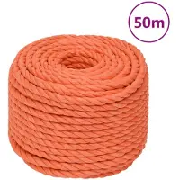 vidaXL Corde de travail Orange 14 mm 50 m Polypropylène