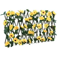 vidaXL Treillis avec lierre artificiel extensible jaune 180x20 cm