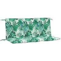 vidaXL Coussins de banc de jardin 2 pcs. Motif de feuilles 120x50x7cm tissu Oxford