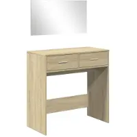 vidaXL Coiffeuse avec miroir Chêne Sonoma 80x39x80 cm