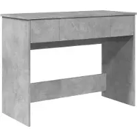 vidaXL Coiffeuse avec miroir gris béton 100x45x76 cm