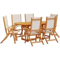 vidaXL Ensemble de jardin 7 pièces en acacia massif et textilène