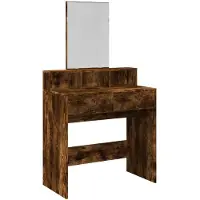 vidaXL Coiffeuse avec miroir chêne fumé 80x41x144,5 cm