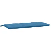 vidaXL Coussin pour banc de jardin Melange Bleu 120x50x7 cm Tissu