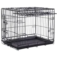 Brekz cage noire avec porte coulissante pour chien