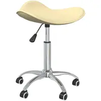 vidaXL Tabouret de salon et spa Crème Similicuir