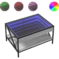 vidaXL Table basse avec Infinity-LED Gris Sonoma 70x50x38 cm