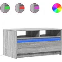 vidaXL Table basse LED Gris Sonoma Matériau dérivé du bois