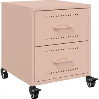 vidaXL Table de chevet rose 36x39x43,5 cm acier