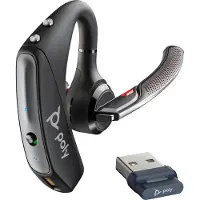 HP Inc. Poly Voyager 5200 - Voyager 5200 series - Casque - intra-auriculaire - supra-auriculaire - Bluetooth - sans fil - adaptateur USB-A via Bluetooth - noir - pour Microsoft Teams (7K2F3AA)