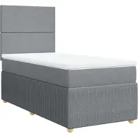 vidaXL Lit boxspring avec matelas gris clair 80x200 cm Tissu