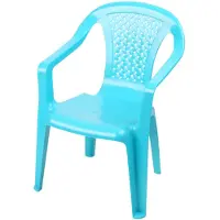 Hi Fauteuil enfant bleu clair Entièrement plastique, monobloc, empilable