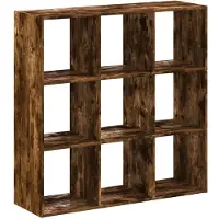 vidaXL Bibliothèque chêne fumé 102x32x102 cm bois d'ingénierie