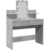 vidaXL Coiffeuse avec éclairage LED gris béton 100x40x130 cm