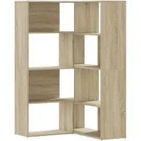 vidaXL Bibliothèque d'angle à 4 niveaux chêne sonoma bois d'ingénierie