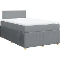 vidaXL Lit boxspring avec matelas gris clair 120x200 cm Tissu