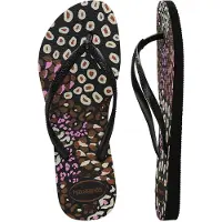 Havaianas Tongs Havaianas Femme Slim Animals Black/Pink Lemonade-Taille 35 - 36