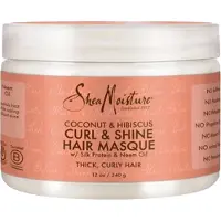 SheaMoisture Coconut & Hibiscus Curl & Shine masque traitement intense pour cheveux bouclés 326 g
