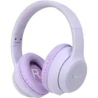 IMoshion Casque sans fil pour enfants LED Light - Limiteur de décibels - Avec câble AUX - Lavender Lilac