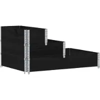 vidaXL Lit surélevé à 3 niveaux noir 120x80 cm bois de pin massif