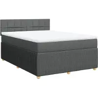 vidaXL Lit boxspring avec matelas gris foncé 140x190 cm Tissu